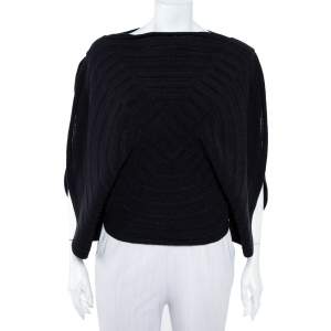 Chanel Black Circular Knit Top L
