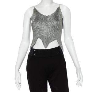 Chanel Grey Knit Asymmetrical Hem Camisole Top M