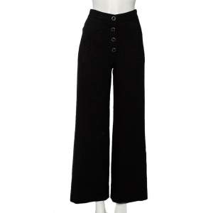 Chanel Black Lurex Tweed Wide Leg Pants S 