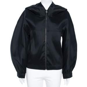 Chanel Black Silk Knit Oversized Hoodie S