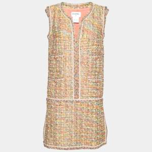 Chanel Multicolor Tweed Pocketed Sleeveless Short Dress M