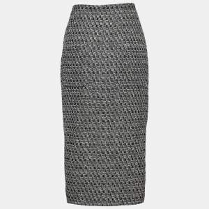 Chanel Monochrome Tweed Pencil Skirt M