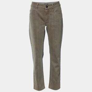 Chanel Two Tone Denim Straight Leg Jeans M Waist 31