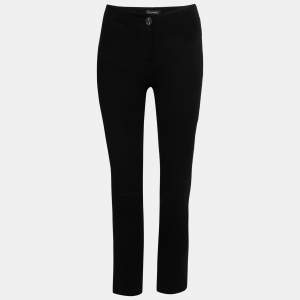 Chanel Black Wool Crepe Tailored Trousers S