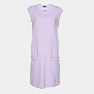 Chanel Lilac Cotton & Cashmere Knit Sleeveless Midi Dress L