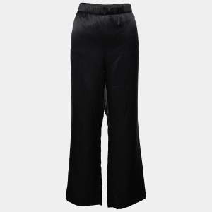 Chanel Black Silk Satin Filled Pants XL
