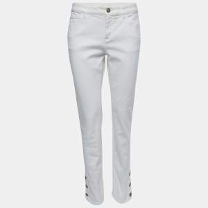 Chanel White Denim Straight Fit Jeans M Waist 31"
