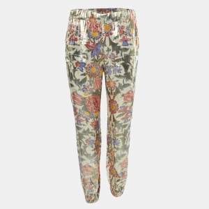Chanel Gold Floral Metallic Lame Elastic Waist Pants S