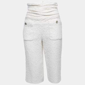 Chanel White Tweed Capri Pants S