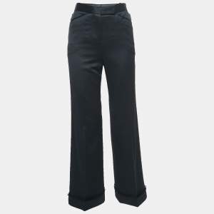 Chanel Black Wool Wide Leg trousers S