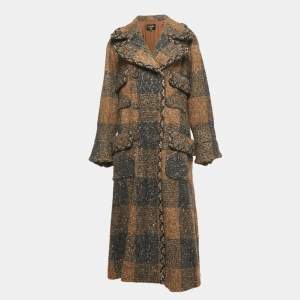 Chanel Brown/Grey Lurex Tweed Long Iconic Greece Coat S