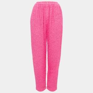Chanel Pink Tweed Elasticated Waist Pants S