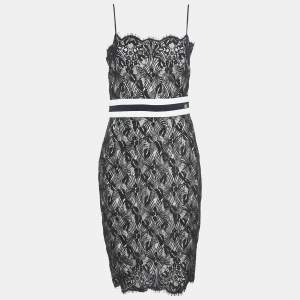 Chanel Black Floral Lace Mini Sleeveless Dress M