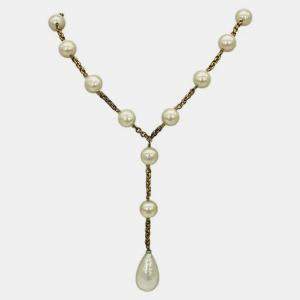 Chanel Pearl Y Lariat Necklace