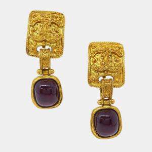Chanel Gripoix Dangle Clip-On Earrings 