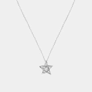 Chanel 18K White Gold Diamond Small Star Pendant Necklace 