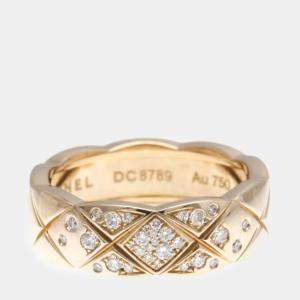 Chanel 18K Rose Gold and Diamond Coco Crush Band Ring EU 54