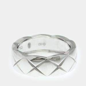 Chanel 18K White Gold Coco Crush Band Ring EU 51