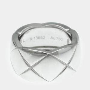 Chanel 18k White Gold Large Coco Crush Band Ring EU 51