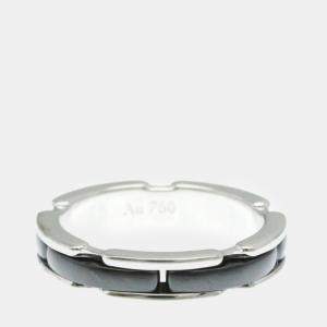 Chanel Ultra Collection Ceramic White Gold 18K Fashion No Stone Band Ring Black White
