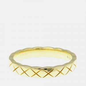 Pre Owned Chanel Coco Crush Ring Mini Yellow Gold 18K Fashion No Stone Band Ring Gold