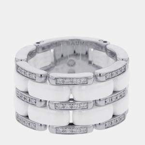 Pre Owned Chanel Ultra Diamond Ring 18 WG Ceramic EU 56