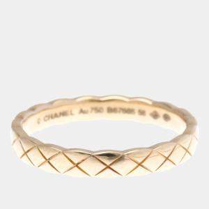 Pre Owned Chanel Coco Crush  Fashion No Stone Mini Model 18K Pink Gold Band Ring