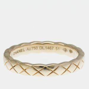 Pre Owned Chanel Coco Crush Mini Model Pink Gold 18K Fashion No Stone Band Ring Pink Gold