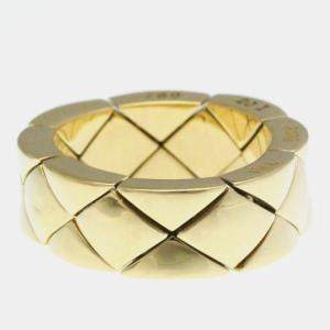 Pre Owned Chanel Matelasse Yellow Gold 18K Fashion No Stone Band Ring Gold