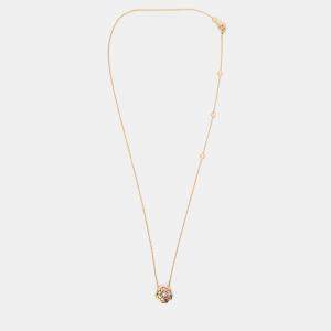 مملوكة مسبقًا Chanel 18K Rose Gold Diamond Extrait de Camelia Necklace