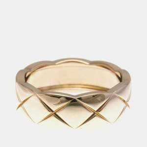 مملوكة مسبقًا Chanel Coco Crush Ring Medium Size Pink Gold 18K Fashion No Stone Band Ring Pink Gold