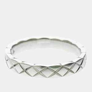 مملوكة مسبقًا خاتم شانيل كوكو كروش موديل صغير بلاتين موضة بدون أحجار فضي خاتم فضي