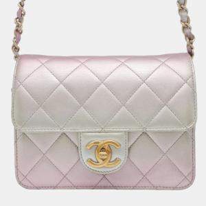 Chanel Metallic Pink Leather Mini Like a Wallet Flap Bag