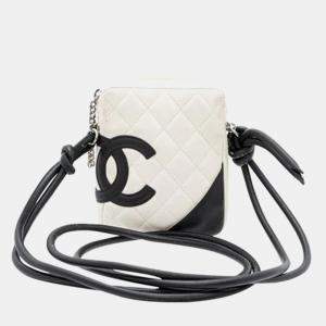 Chanel White Quilted Leather Cambon Crossbody Bag