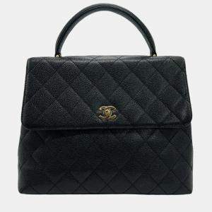 Chanel Black Leather Kelly Top Handle Bags