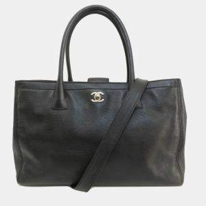 Chanel Black Leather Medium Executive Cerf Tote Bag