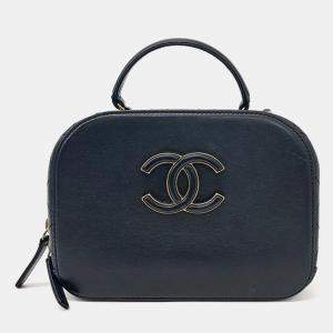 Chanel Black Leather Cosmetic Shoulder Bag