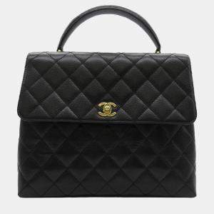 Chanel Black Caviar Kelly Top Handle Bag