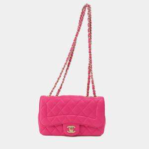 Pre Owned Chanel Pink Leather Mini Mademoiselle Chic Shoulder Bag