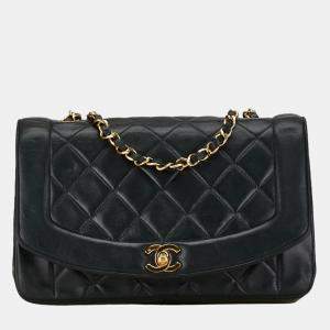 Chanel Black Leather Diana Flap Bag