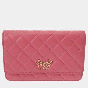 Chanel Pink Quilted Lambskin Emoticon Wallet on Chain