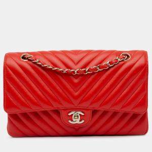 Chanel Medium Classic Chevron Lambskin Double Flap