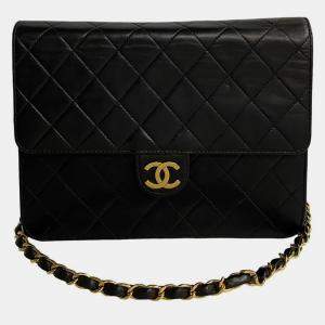  Chanel Black Quilted Lambskin Flap Bag