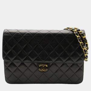 Chanel Black Quilted Leather Square Classic Single Flap Shoulder Bag