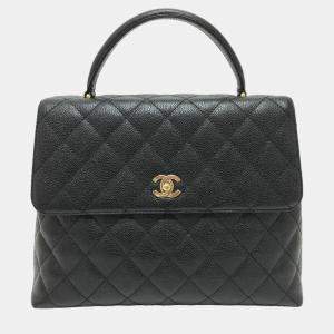 Chanel Black Leather  Kelly Top Handle Bags