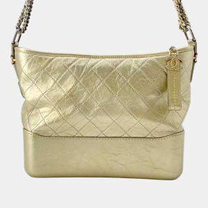 Chanel Metallic Gold Leather Medium Gabrielle Shoulder Bags