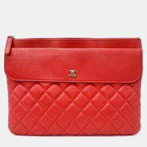 Pre Owned Chanel Rams Pocket Flap New Medium Clutch