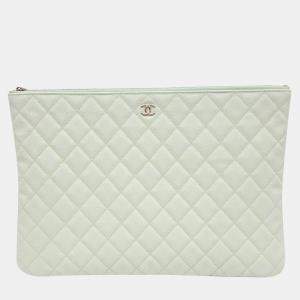 Pre Owned Chanel Caviar Large Clutch