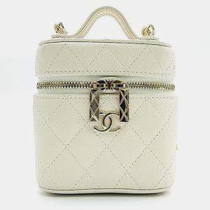 Chanel Caviar Top Handle Cosmetic Crossbody Bag