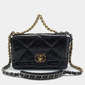 Pre Owned Chanel Patent 19 Flap Small Bag